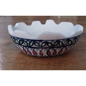 Handmade Ashtray - Pottery Marked Quimineral Mexico - Blue Orange